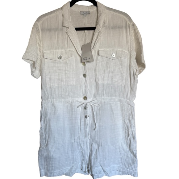 NWT Rails Dakota Drawstring-Waist Romper Button-Up Sz S - Picture 3 of 11